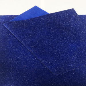 Plaque de Cuir - A4 - Veau Fantaisie Bleu Paillette - EP Environ 140 mm